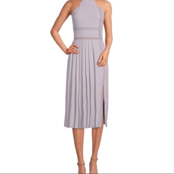 Ted Baker London Camylie Lace Inset Halter Neck Dress in Lilac - Picture 1 of 3